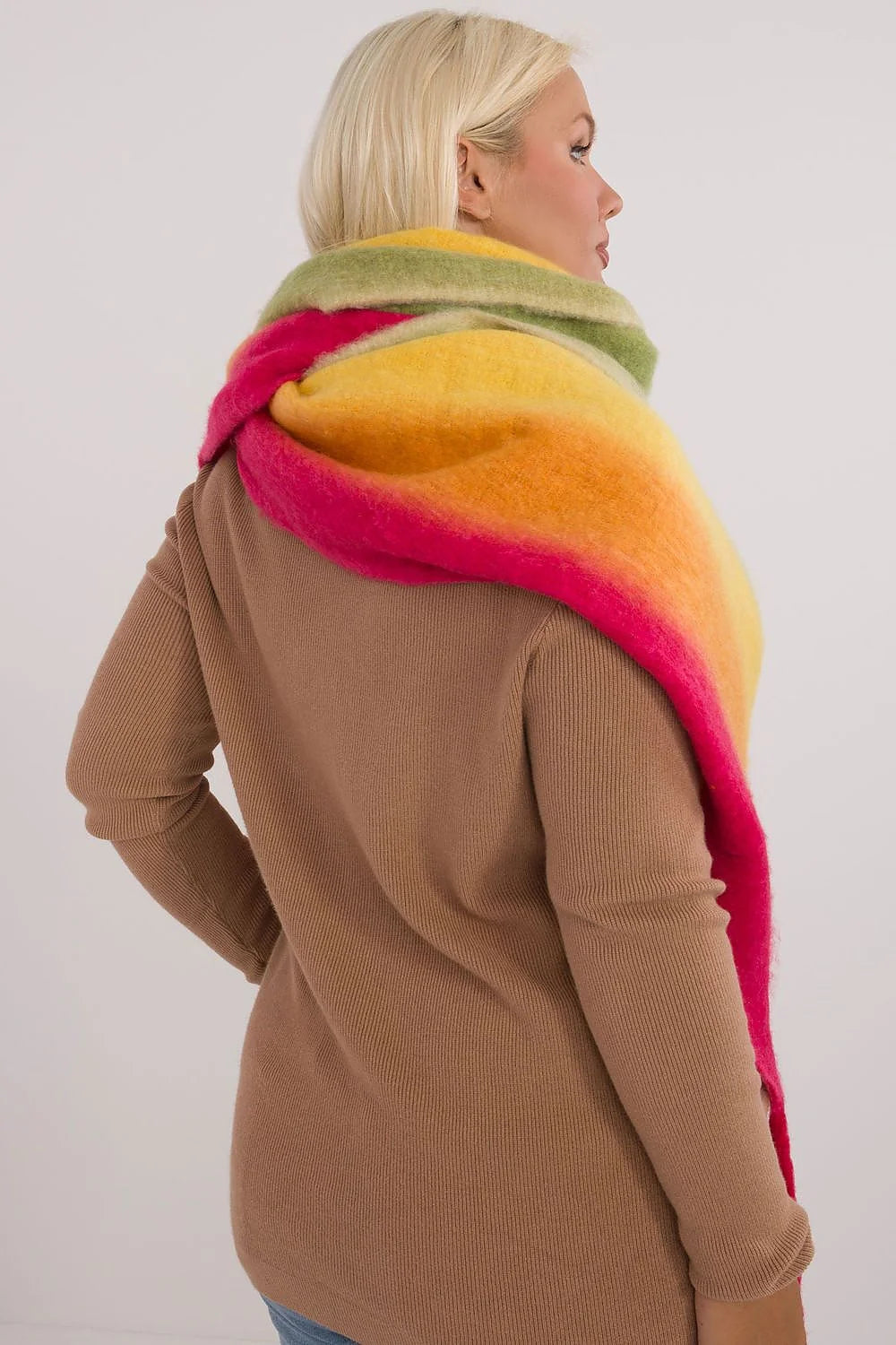 Écharpe multicolore en polyester doux pour femme, style bohème, franges longues, automne-hiver, accessoire mode