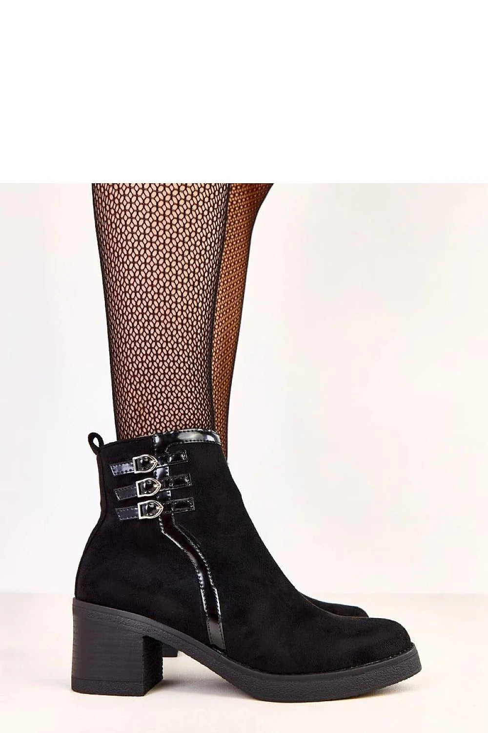 bottines femme cuir suédé écologique bout rond talon bloc moyen semelle crantée épaisse doublure chaude