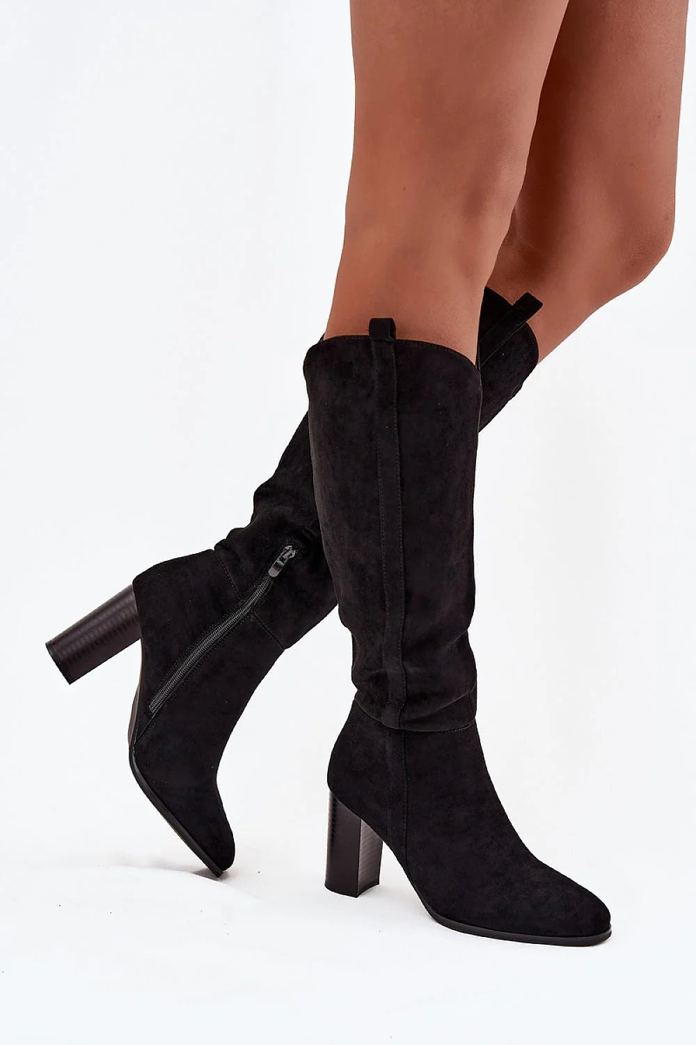 Bottes cuissardes femme suédine écologique élégantes talon bloc confort automne hiver mode chic