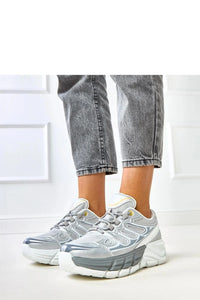 baskets plateforme femme chunky sneakers running urbain cuir écologique mesh respirant empiècements synthétiques gris argent semelle crantée 5cm amorti