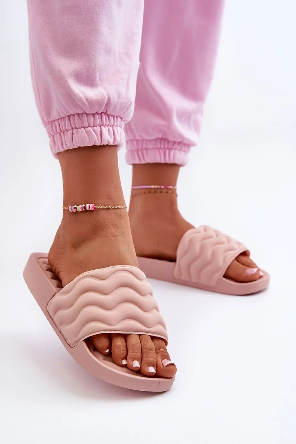 Sandales ouvertes pour femmes style mule couleur rose pâle confort maximal occasion quotidienne été plage piscine mode décontractée style moderne matériau synthétique finitions élégantes