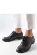 Chaussures basses femme Morel cuir simili texture reptile Derby élégance intemporelle noir ajusté confort talon plat semelle caoutchouc