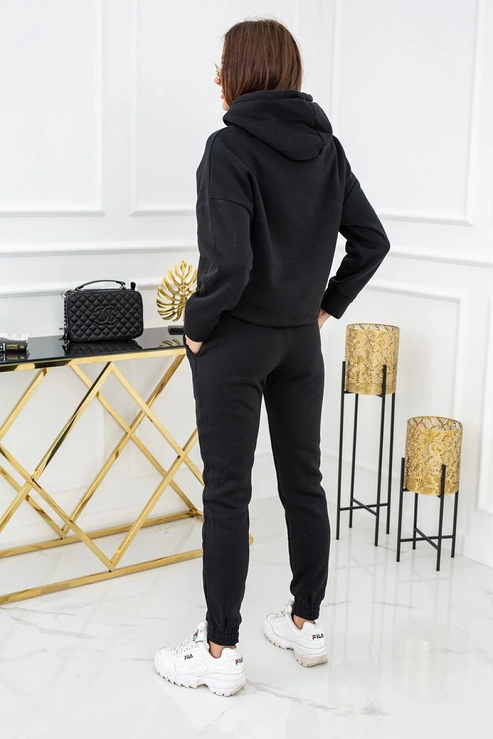 Ensemble de survêtement femme en polyester, style sportif décontracté, confort et élégance quotidienne assurés