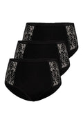 Ensemble de culottes Teyli haute taille noir coton Lycra dentelle florale doux confort femmes tailles variées