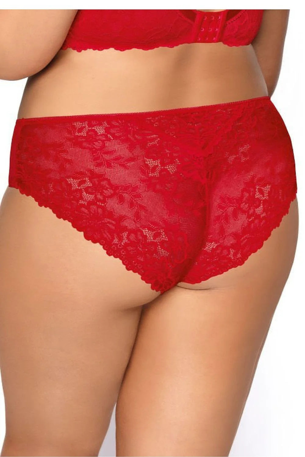 Culotte de lingerie sexy rouge microfibre dentelle floral motif noeud satin taille ajustable coupe classique échancrée élégante confortable femme