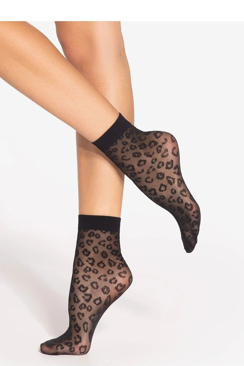 Chaussettes Gatta hautes transparentes motif léopard confortables sans pression femmes style moderne élégant