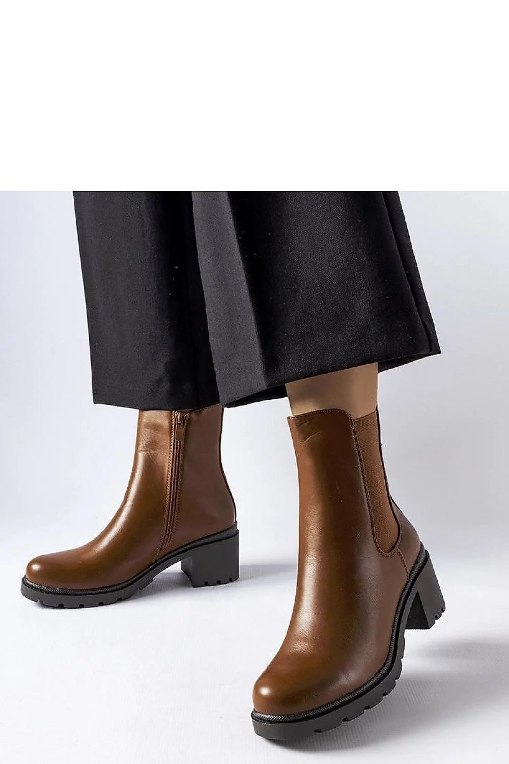 Bottes élégantes femme urban modernes hauteur cheville cuir écologique talon épais confortable style intemporel polyvalent