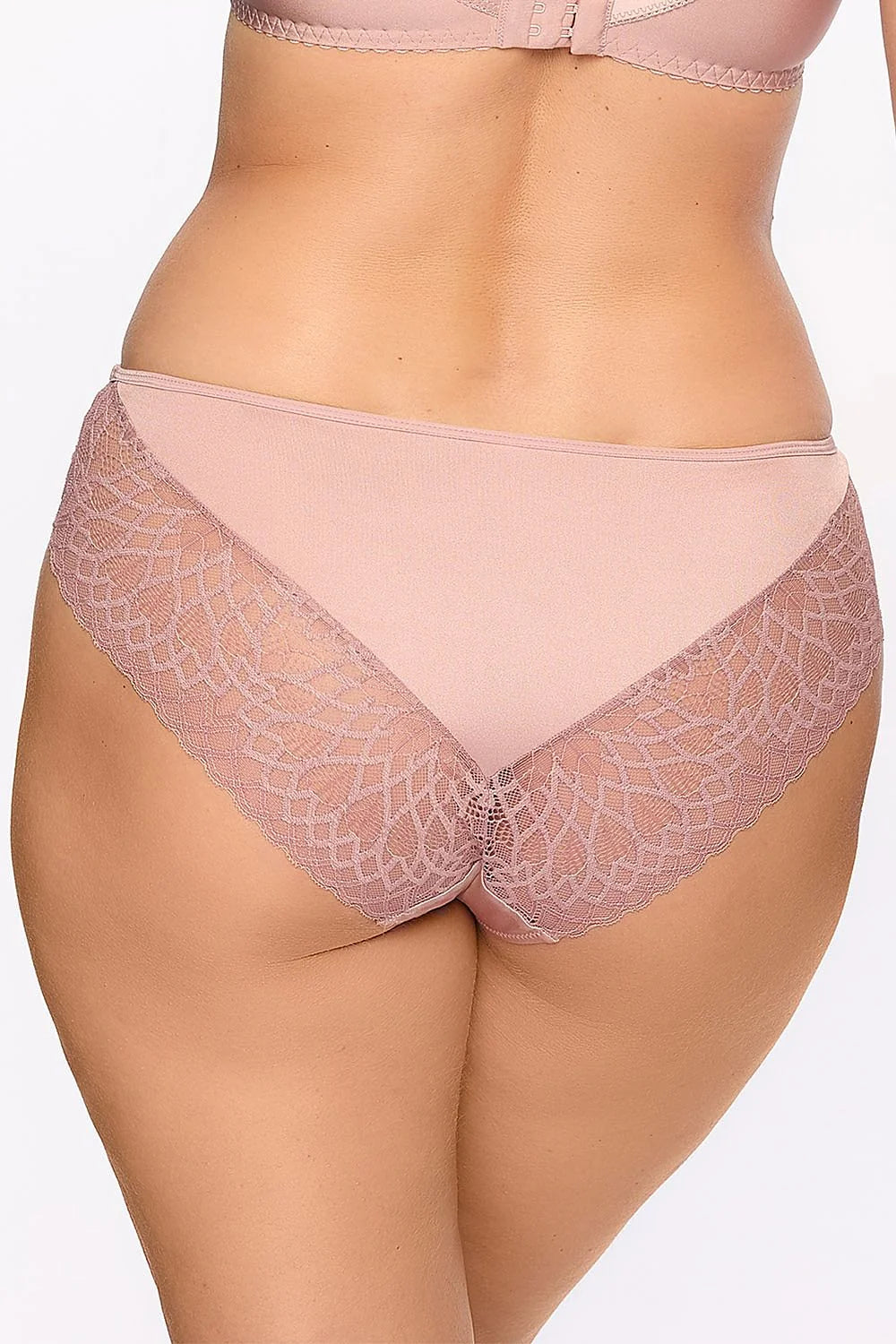 Culottes Gaia classiques élégantes coupe bikini microfibre dentelle rose poudré nœud décoratif doublure coton confort femmes occasion spéciale mode
