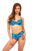 culotte nageur Lupo Line taille haute échancrée gainante sculptante imprimé animal aquatique léopard zébré bleu turquoise vert marine polyamide élasthanne