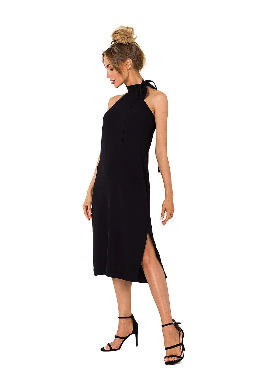 Robe de jour Moe style décontracté minimaliste couleur taupe sans manches élasthanne polyester femmes