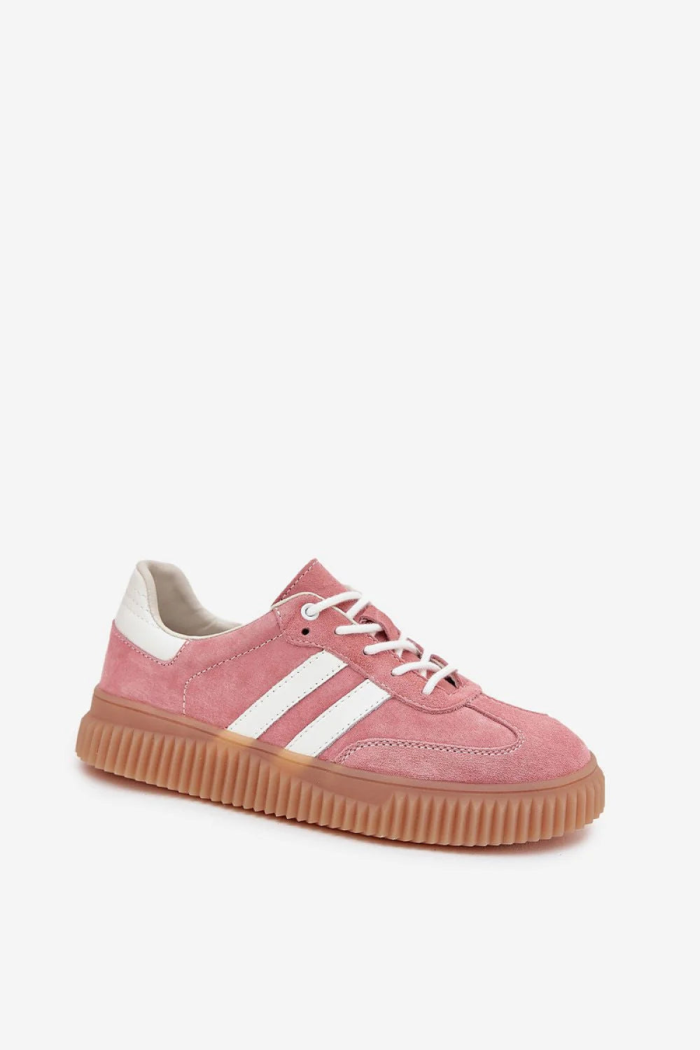 Chaussures de sport Step in style pour femmes en daim naturel rose avec semelle plateforme confortable et style moderne