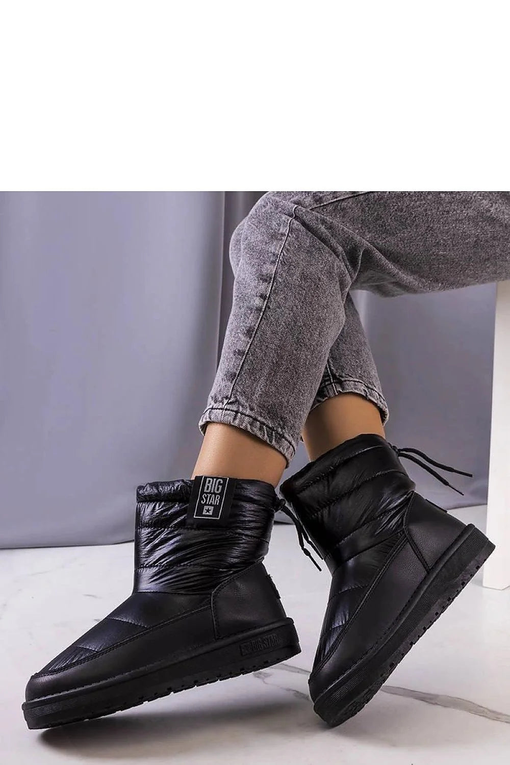 Bottes de neige modernes en simili cuir noires mi-hautes pour femme, style urbain hiver 2023