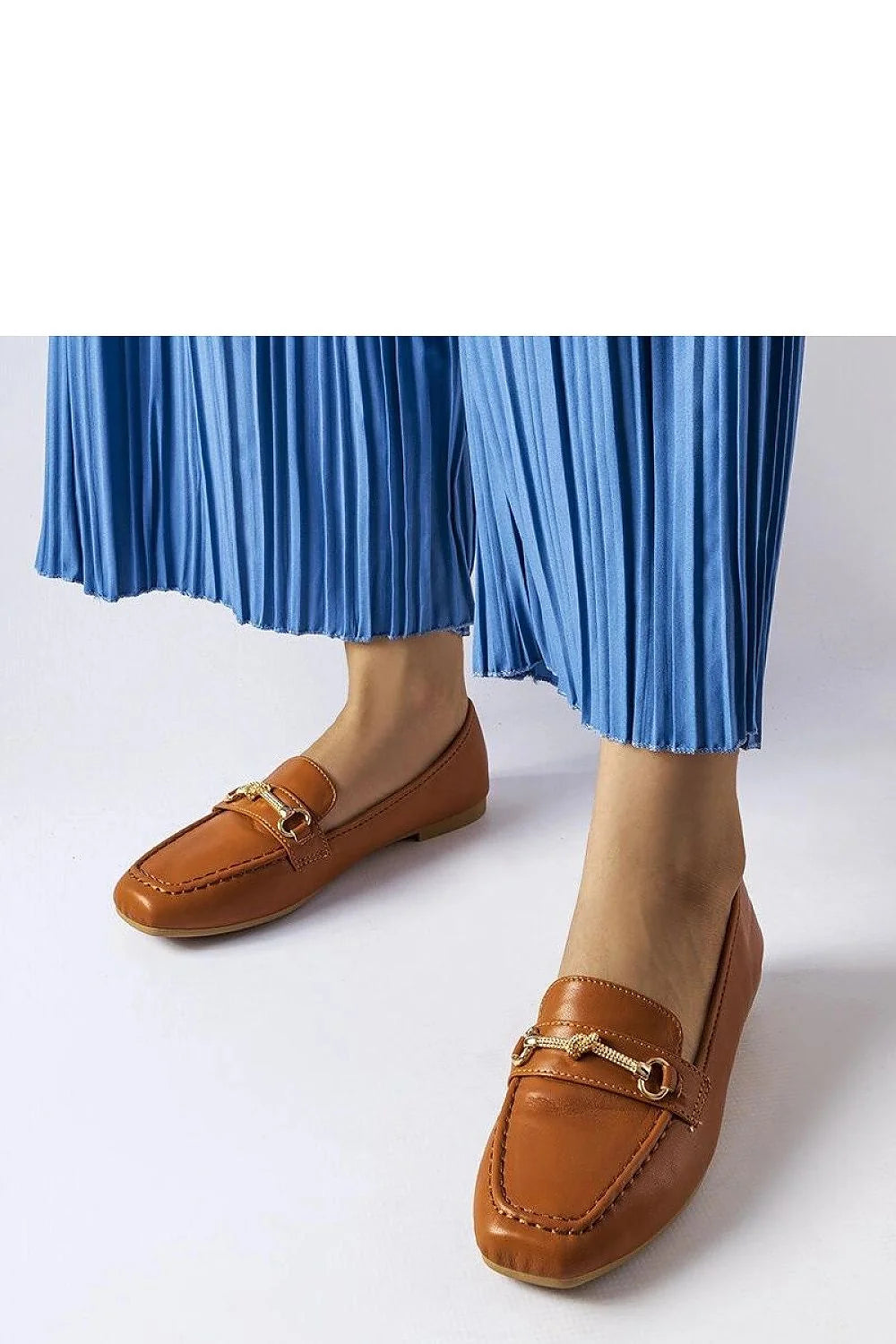 mocassins Solea femme cuir marron premium mors métallique doré bout carré coutures apparentes semelle intérieure doublée confort casual chic slipon