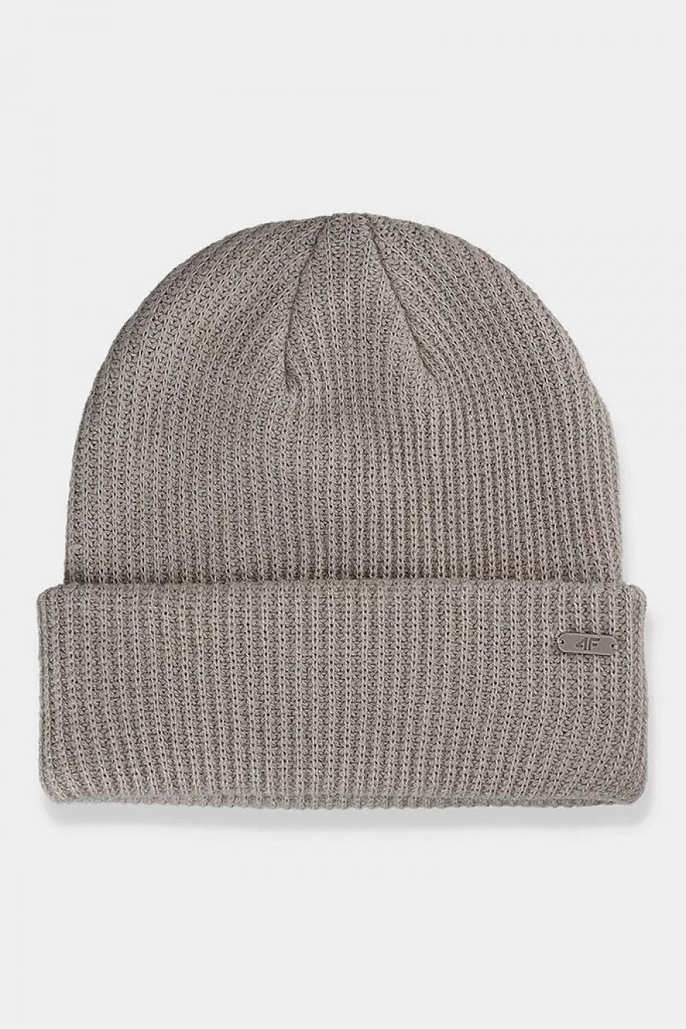 Bonnet d'hiver tricot côtelé pour femmes, style minimaliste moderne, couleur gris, doux et chaud