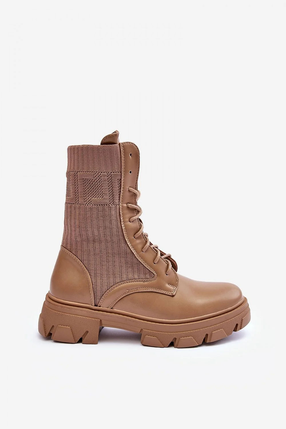 Bottines femmes style casual chic talon plat faux cuir synthétique beige camel confort occasions multiples mode élégance