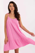 Robe de jour Och Bella en mousseline de coton délicate, style décontracté estival, bretelles ajustables, volant élégant, polyvalente pour femmes