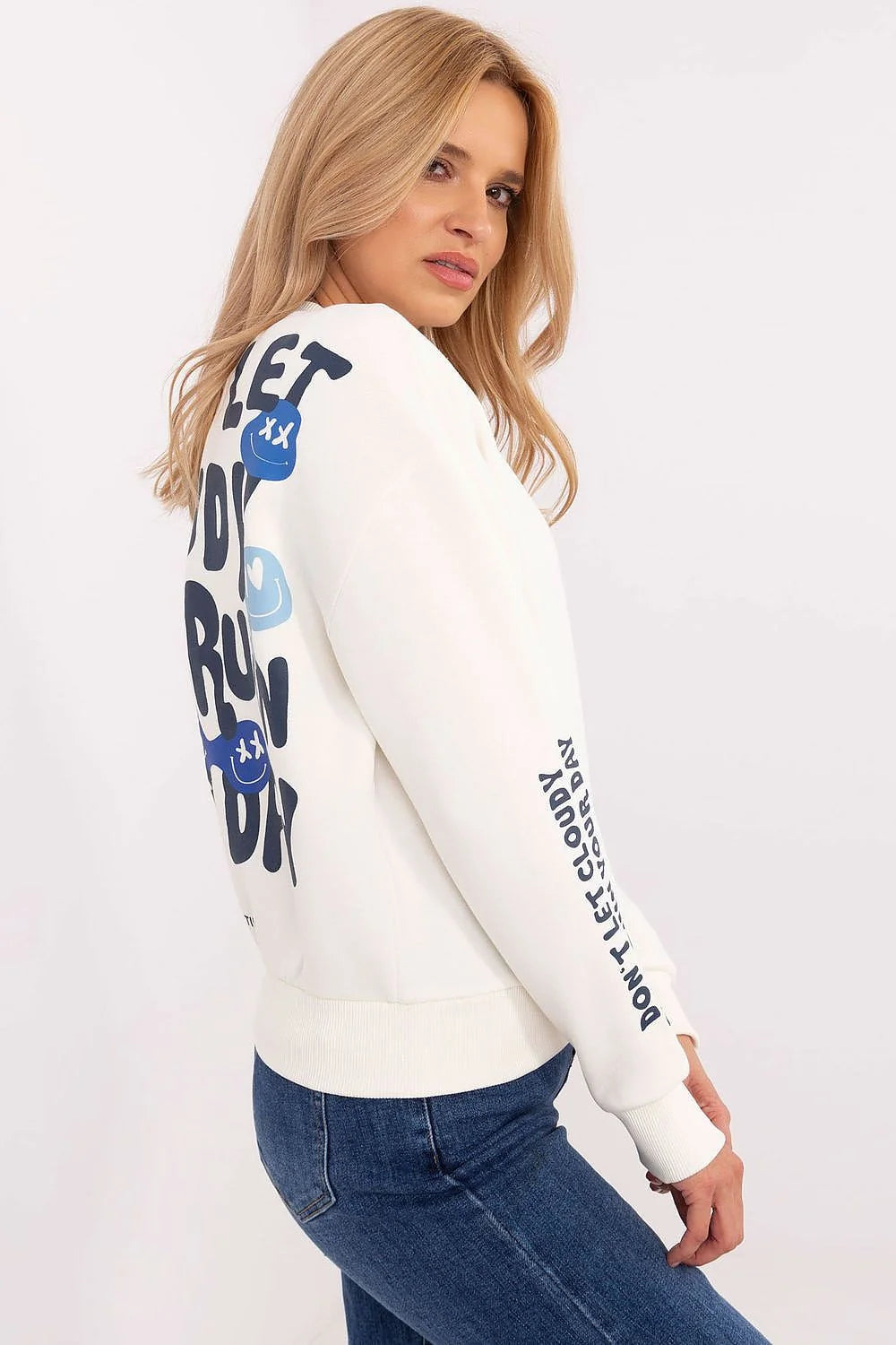 Sweatshirt pour femme design décontracté couleurs apaisantes matériau doux manches longues en coton polyester