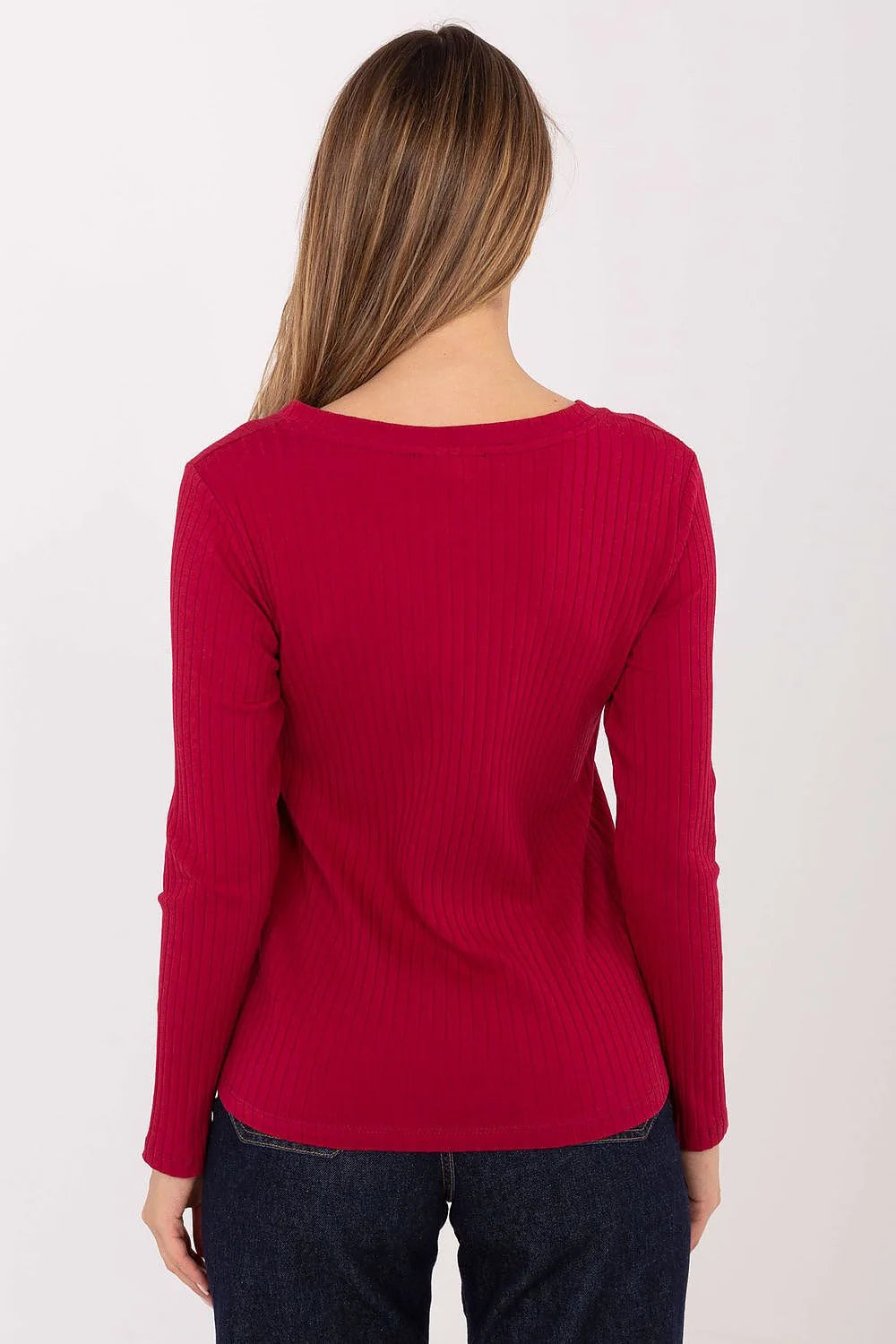 chemise femme slim côtelée manches longues col V bordeaux coton élasthanne extensible douce confortable ajustée longueur standard polyvalente bureau