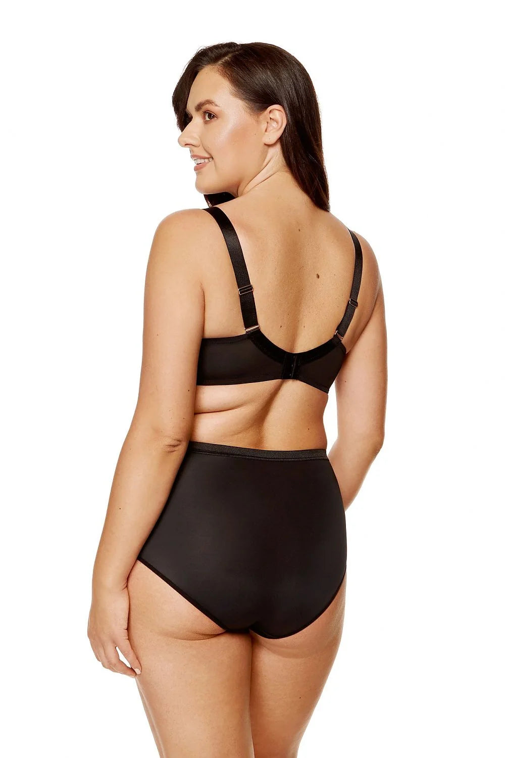 Culottes Gorteks taille haute élégantes dentelle florale noire et nude femme comfort style raffiné
