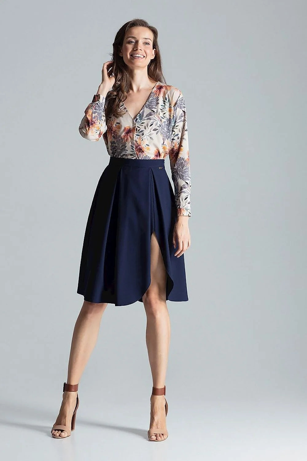 Jupe évasée polyester rouge bordeaux chic et élégante taille ajustable femme mode tendance moderne