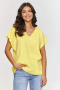 gilet tricot oversize manches larges courtes colV doux extensible durable structure respirant polyvalent élégant confortable superposable féminin décontracté chic stylé