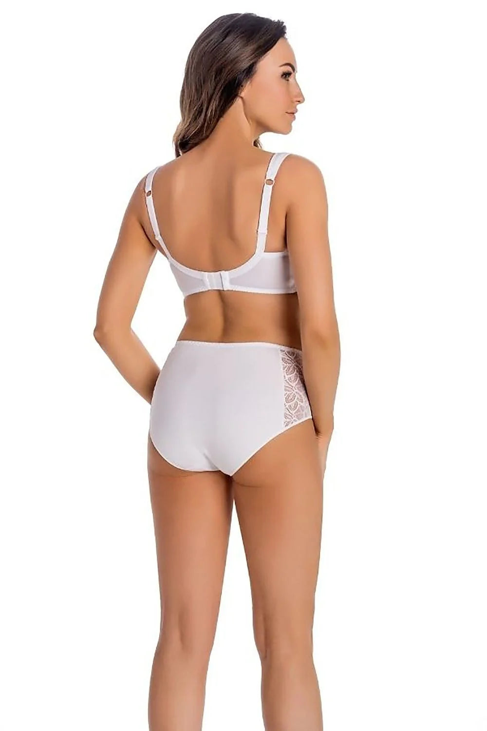 Soutien-gorge semi-doux Teyli en coton blanc dentelle florale microfibre douce ajustable femme
