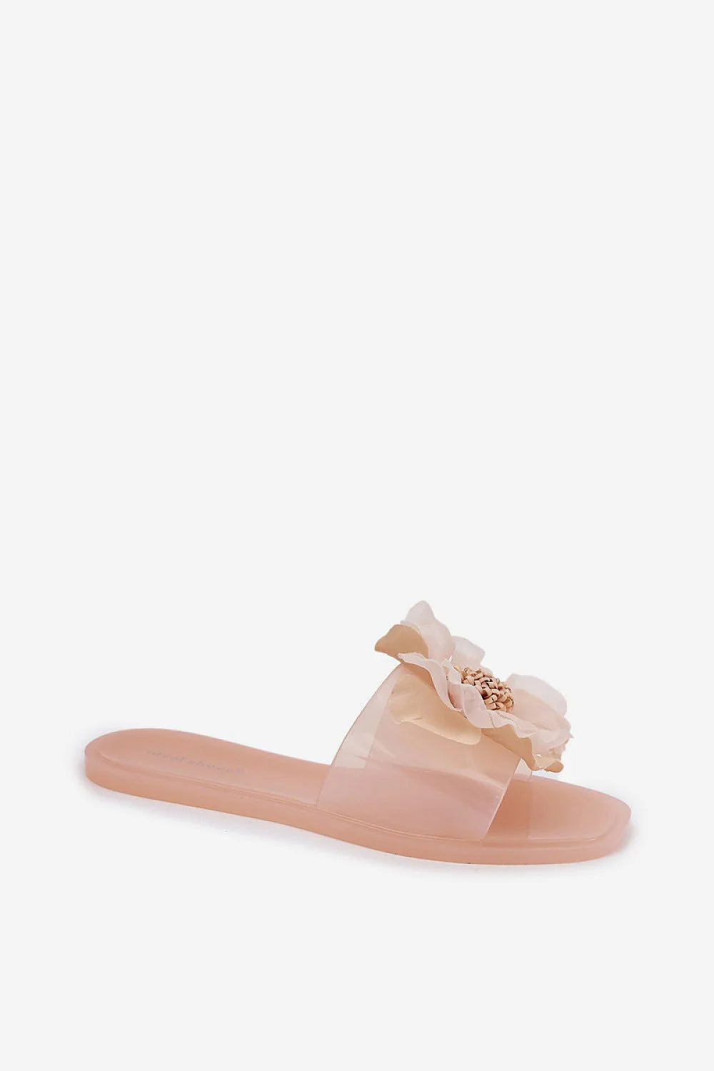 Sandales transparentes modernes pour femmes, fleurs artificielles, plage, ville, soirée, été, rose pâle, confortable, style élégant, design minimaliste, plastique, occasion多様