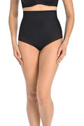culotte gainante taille haute noire sculptante modelante ventre plat maintien renforcé bandes larges microfibre extensible maille transparente sans couture invisible