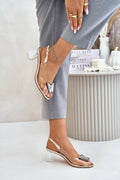 Sandales transparentes à talons dorés PVC cuir naturel femmes occasion spéciale mode élégant style moderne maintien confort