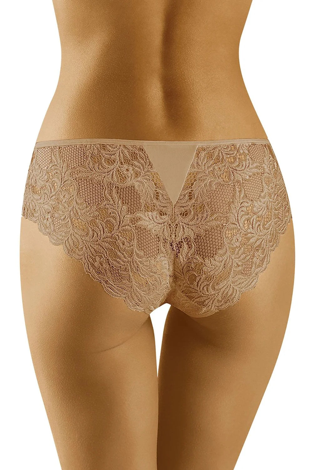 culotte féminine dentelle Wolbar floral blanc transparent shorty hipster basse échancrée tulle résille festonné élastique fin maintien discret confortable extensible