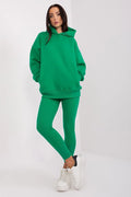 Ensemble de mode féminin vert vif sweat-shirt à capuche legging ajusté tissu extensible confortable occasion quotidienne femme