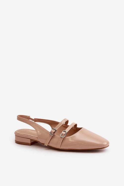 Ballerines Step in style cuir artificiel style épuré boucles métalliques beige nude confort talon 3 cm femme