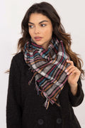Écharpe pour femmes design carreaux multicolores moderne chic avec franges en tissu doux confortable pour tenues hiver