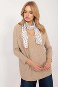 Chandail pour femme classique en V couleurs beige doux tricot côtelé viscose élasthanne élégant polyvalent moderne