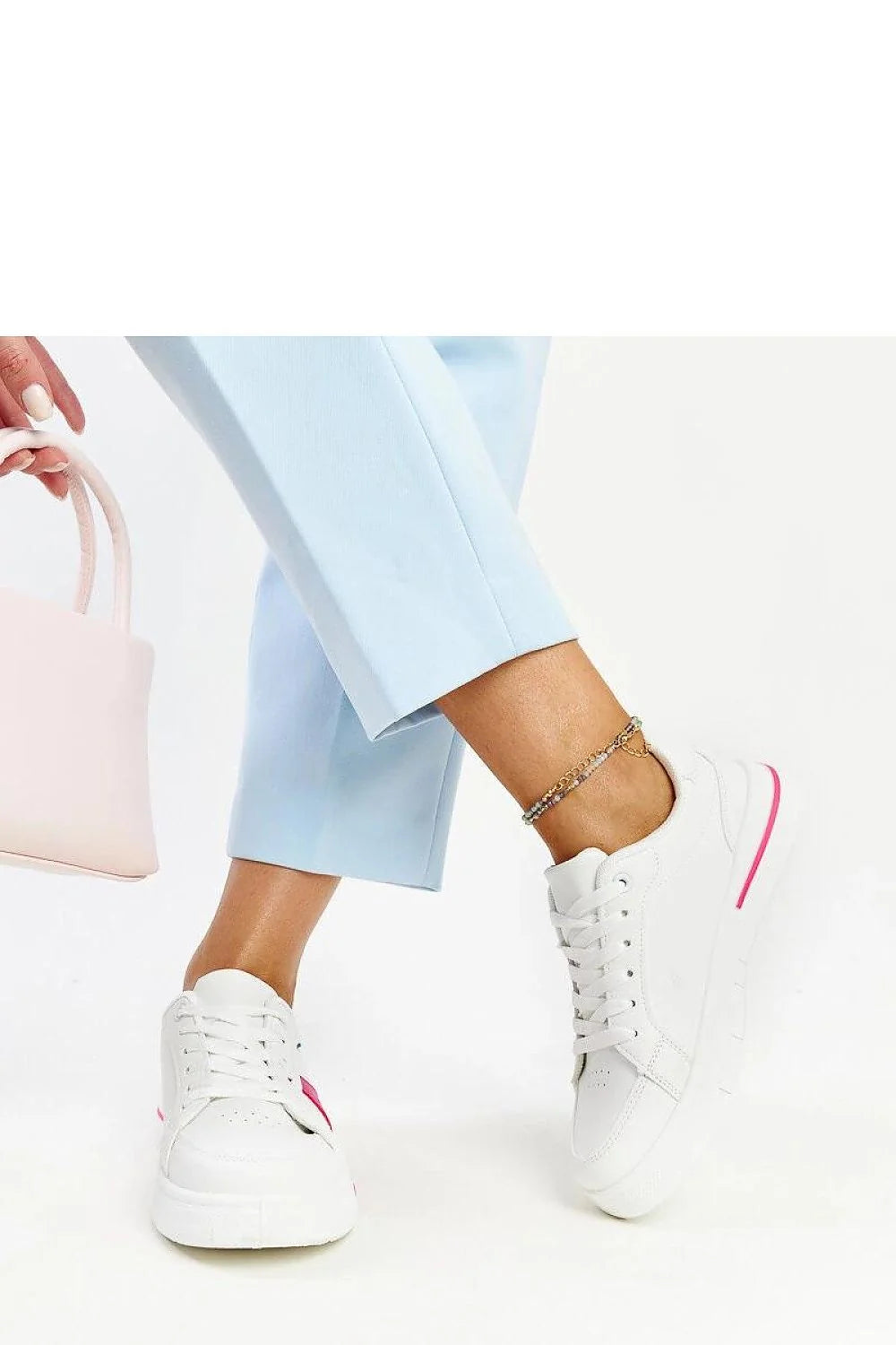 baskets Solea femme cuir synthétique basses lacets semelle plateforme caoutchouc épaisse perforations empeigne respirante col rembourré minimaliste blanc fuchsia bleu