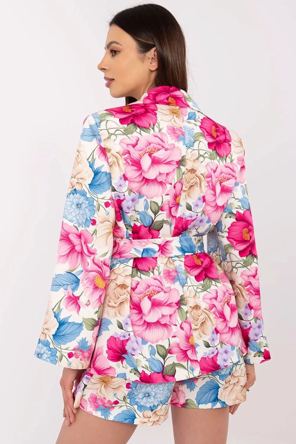 Ensemble féminin Italy Moda blazer manches longues short floral motif floral coloré polyester printemps été