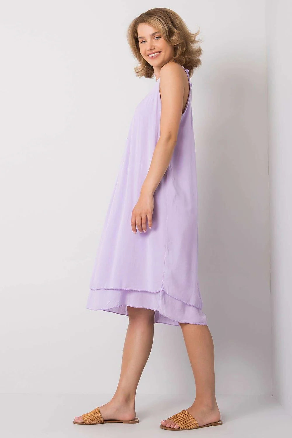 Robe de jour Och Bella style décontracté été bretelles décoratives fleurs coupe ample tailles S M L femme