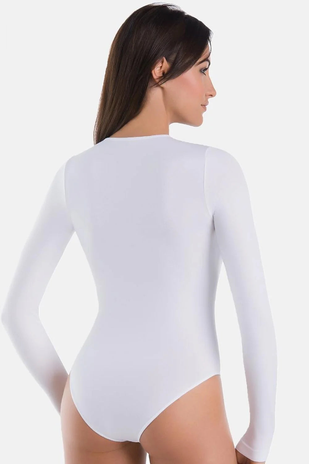Body femme classique manches longues en viscose qualité supérieure ajusté silhouette féminine fermeture crochets entrejambe