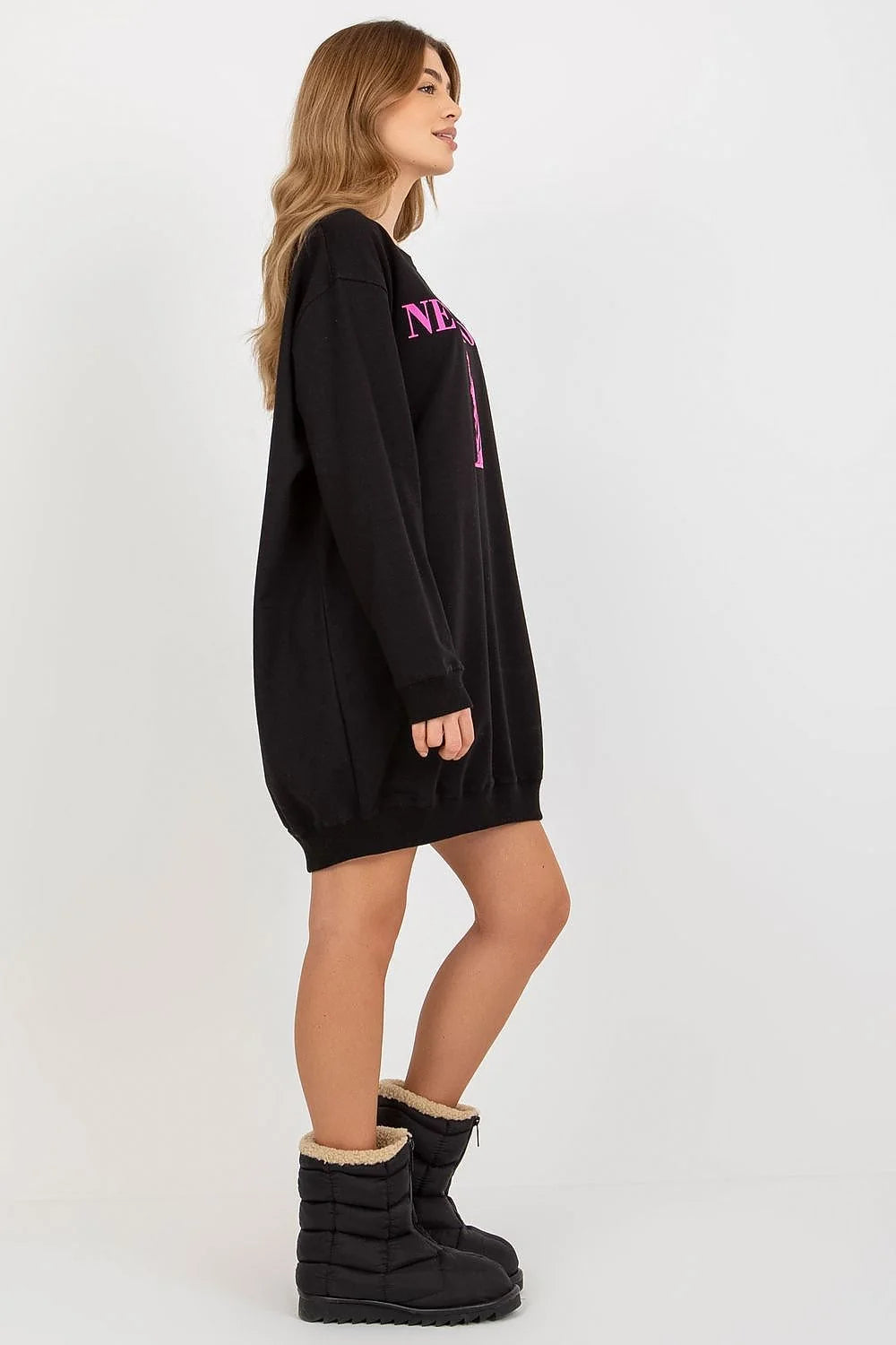 Sweatshirt femme oversize imprimé Statue de Liberté New York coton polyester elastane confort moderne