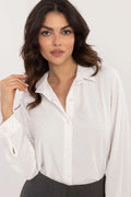Chemise élégante pour femme manches longues col classique strass brillants tissu mélange polyester viscose polyvalente occasion spéciale soirée