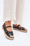 espadrilles femme mary jane tulle noir brodé fleurs beige bride boucle réglable semelle plateforme jute respirantes confortables bohème
