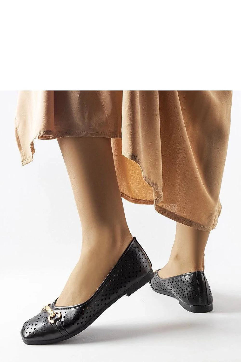 Ballerines Schiavone cuir noir, style moderne, ajourées, slip-on, semelle caoutchouc, confort, durabilité, quotidienne, soirée, femmes