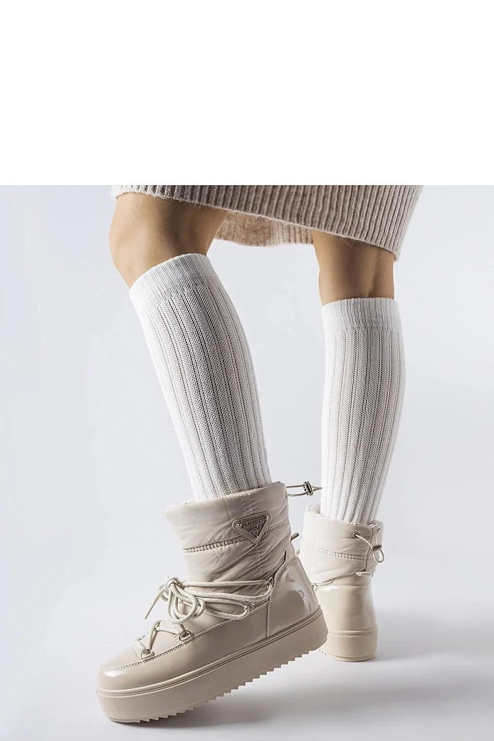Bottes de neige Solea pour femmes design moderne chic high-top plateforme épaisse couleur beige
