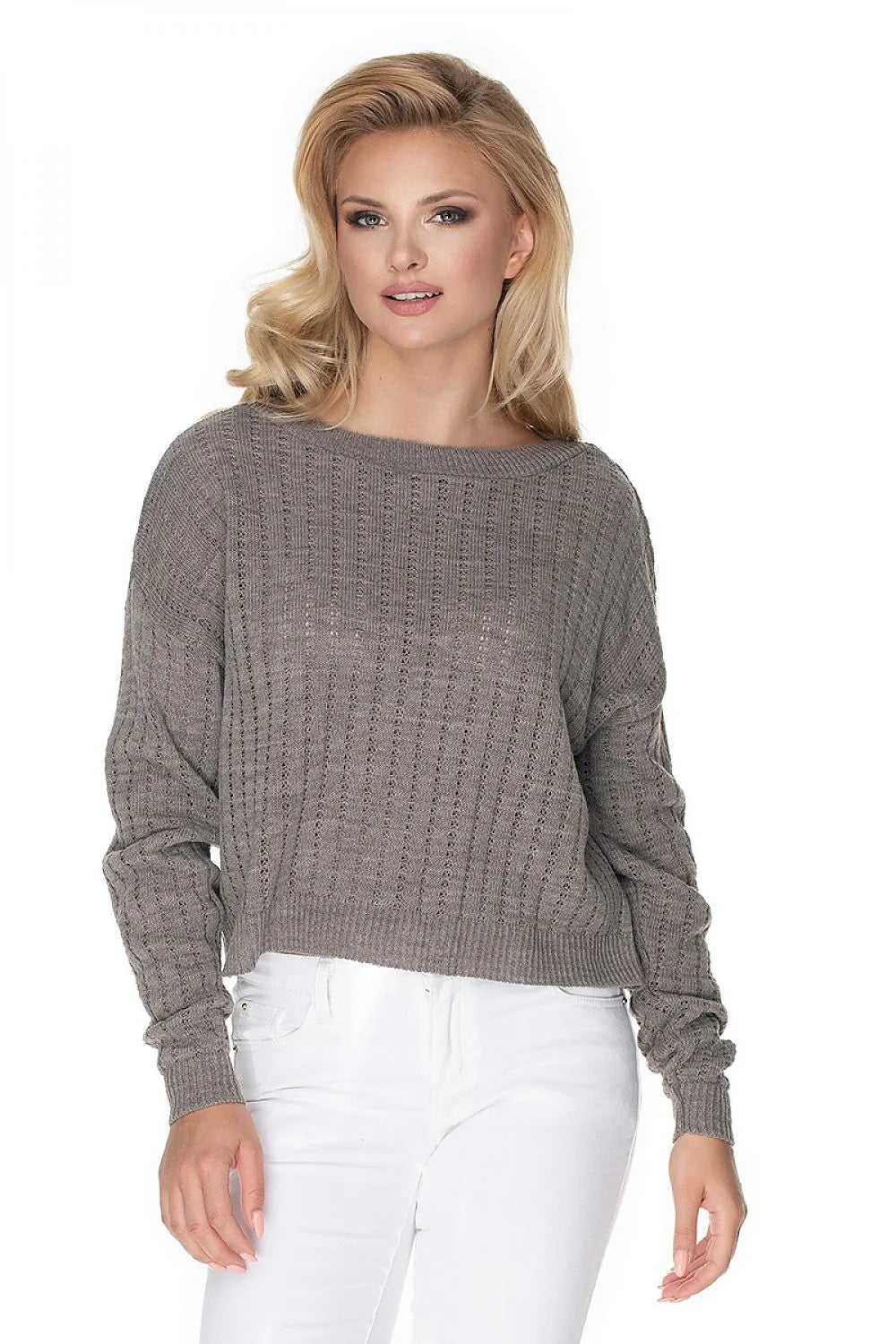 Pull femme en tricot acrylique bordeaux, style élégant, décontracté, automne, hiver, manches longues, col rond