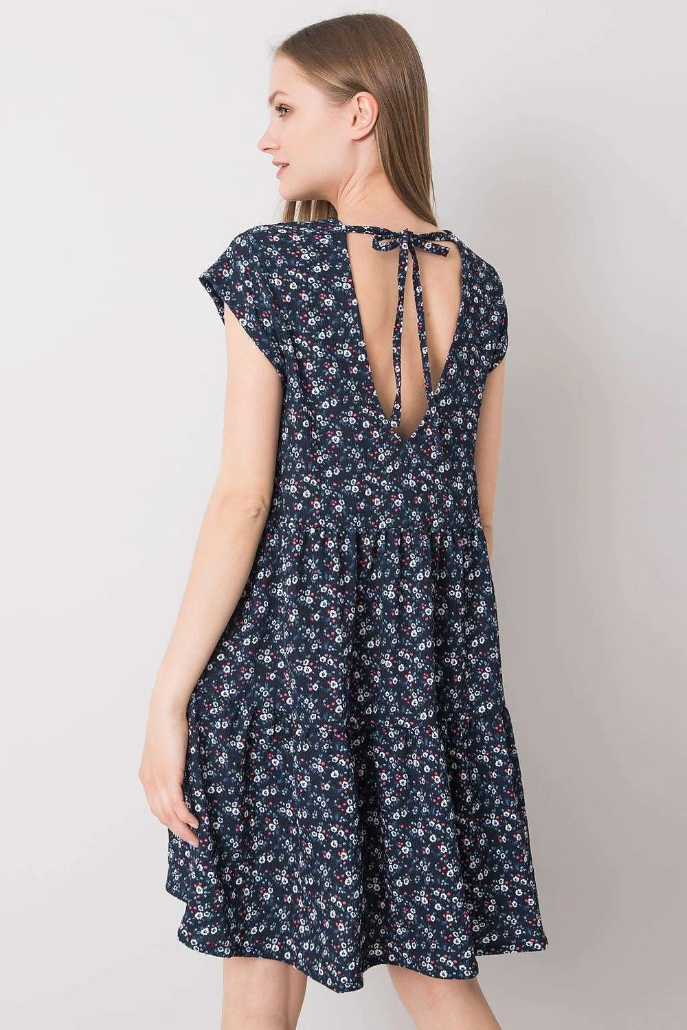 Robe de jour Stitch&Soul ample manches courtes encolure ronde motifs floraux jaune vif polyester élasthanne tailles S M L XL