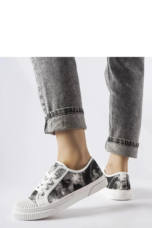 baskets basses modernes effet marbré noir blanc toile durable femme respirant confortable semelle caoutchouc crantée adhérence lacets blancs œillets métalliques