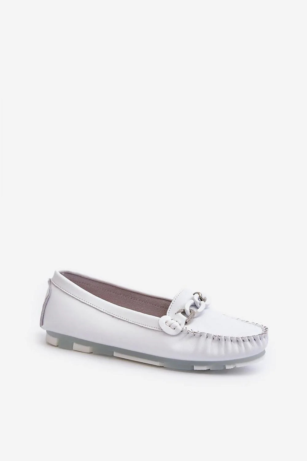 Mocassins femme design classique contemporain confort chaîne décorative cuir naturel semelle caoutchouc anti-glisse occasions multiples