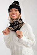 Écharpe Infinity Set Élégant pour Femme en Acrylique Motifs Animaliers Étanche Chaud Hiver Automne Écharpe Tube Bonnet Accessoires Mode