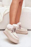 Bottes de neige pour femmes style moderne cuir écologique doublure fourrure plateforme confort hiver promenades quotidiennes