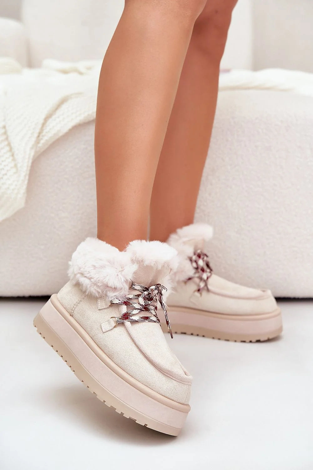Bottes de neige pour femmes style moderne cuir écologique doublure fourrure plateforme confort hiver promenades quotidiennes
